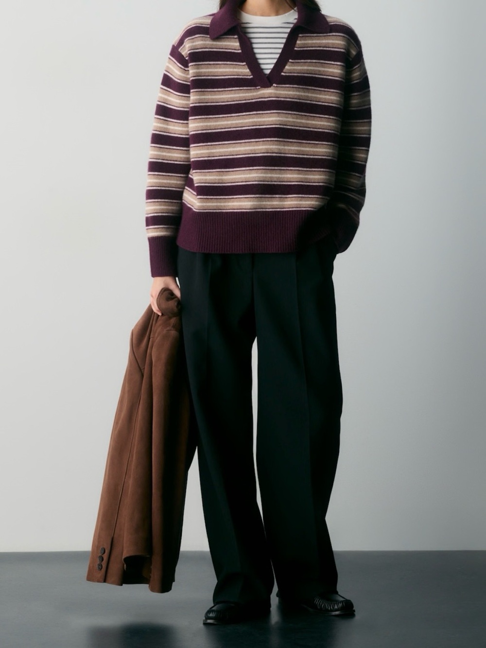 Aritzia Cashmere Oversized Polo Sweater